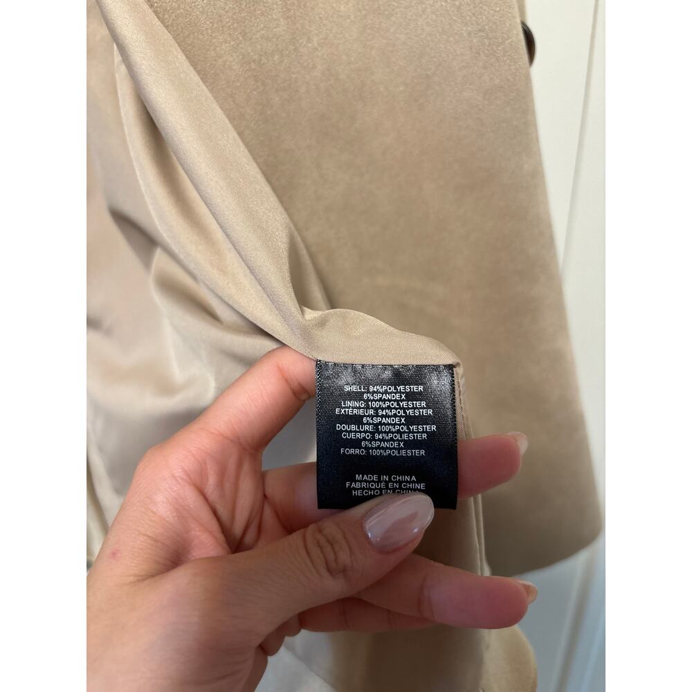 Bailey 44 Women's Taupe Faux Suede Double Breasted Trench Coat M - Picture 7 of 9